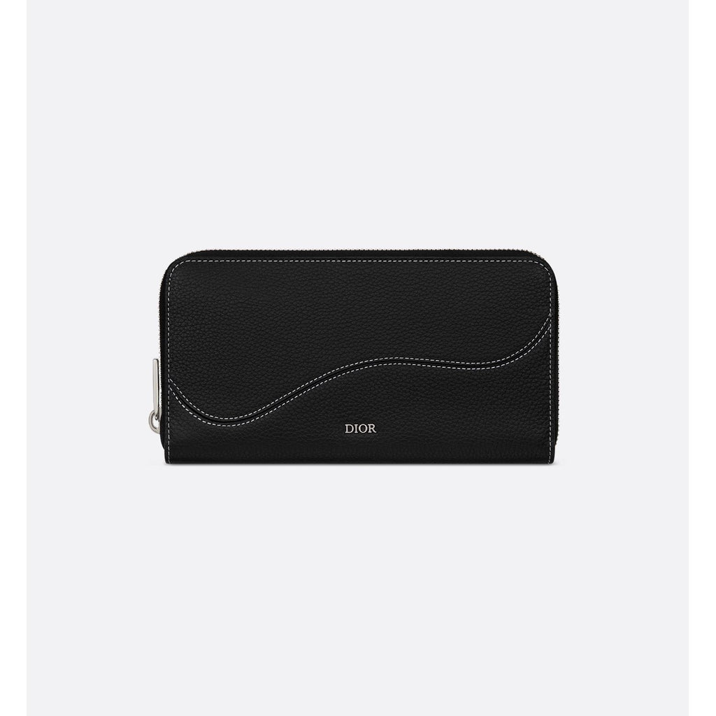 Portefeuille Dior - zippé long Saddle - Noir
