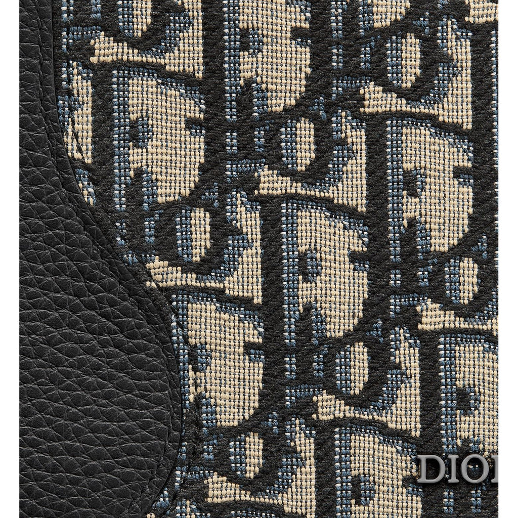 Portefeuille Dior - À deux volets - Oblique beige et noir