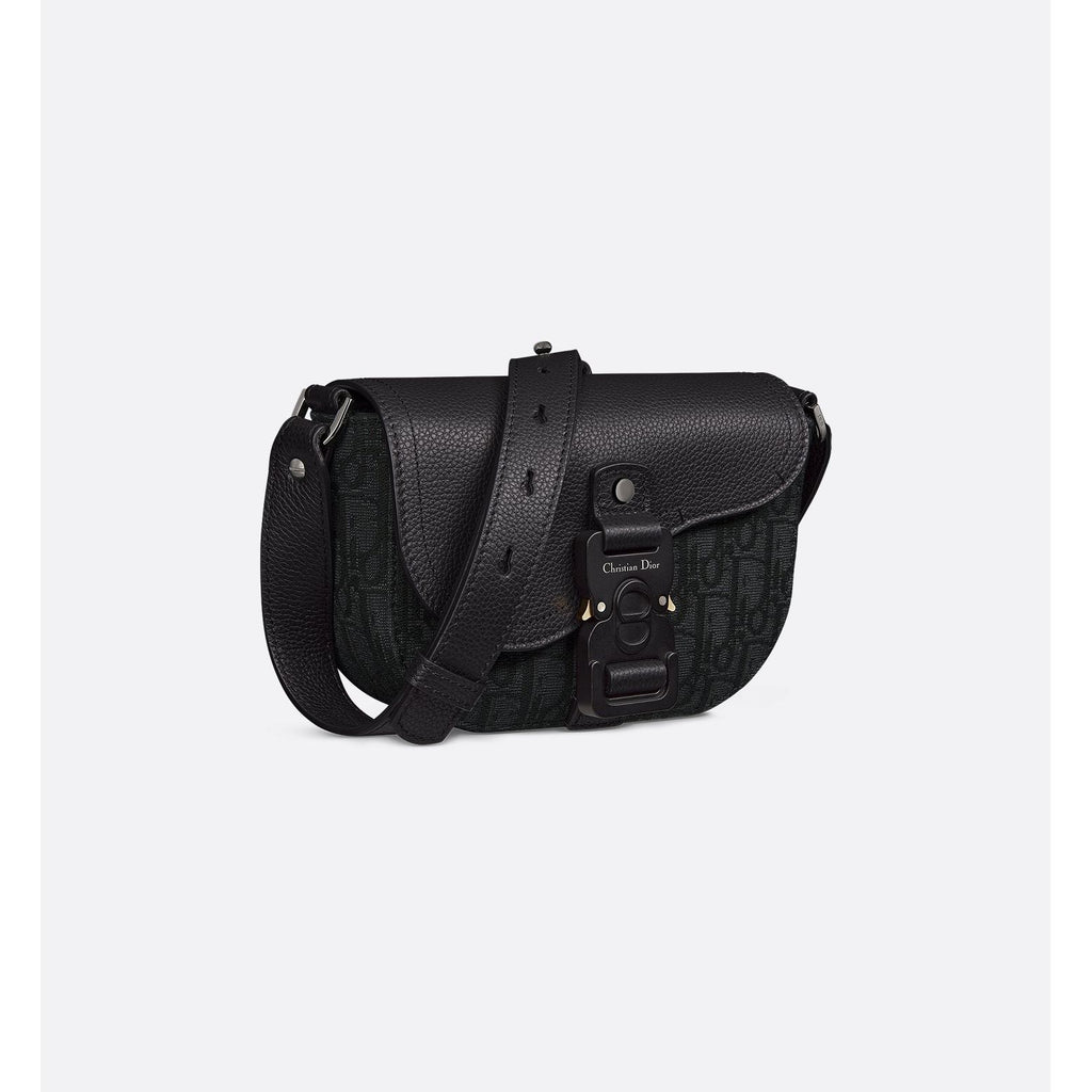 Sacoche Dior - Messenger à rabat Noir - Bleu Foncé