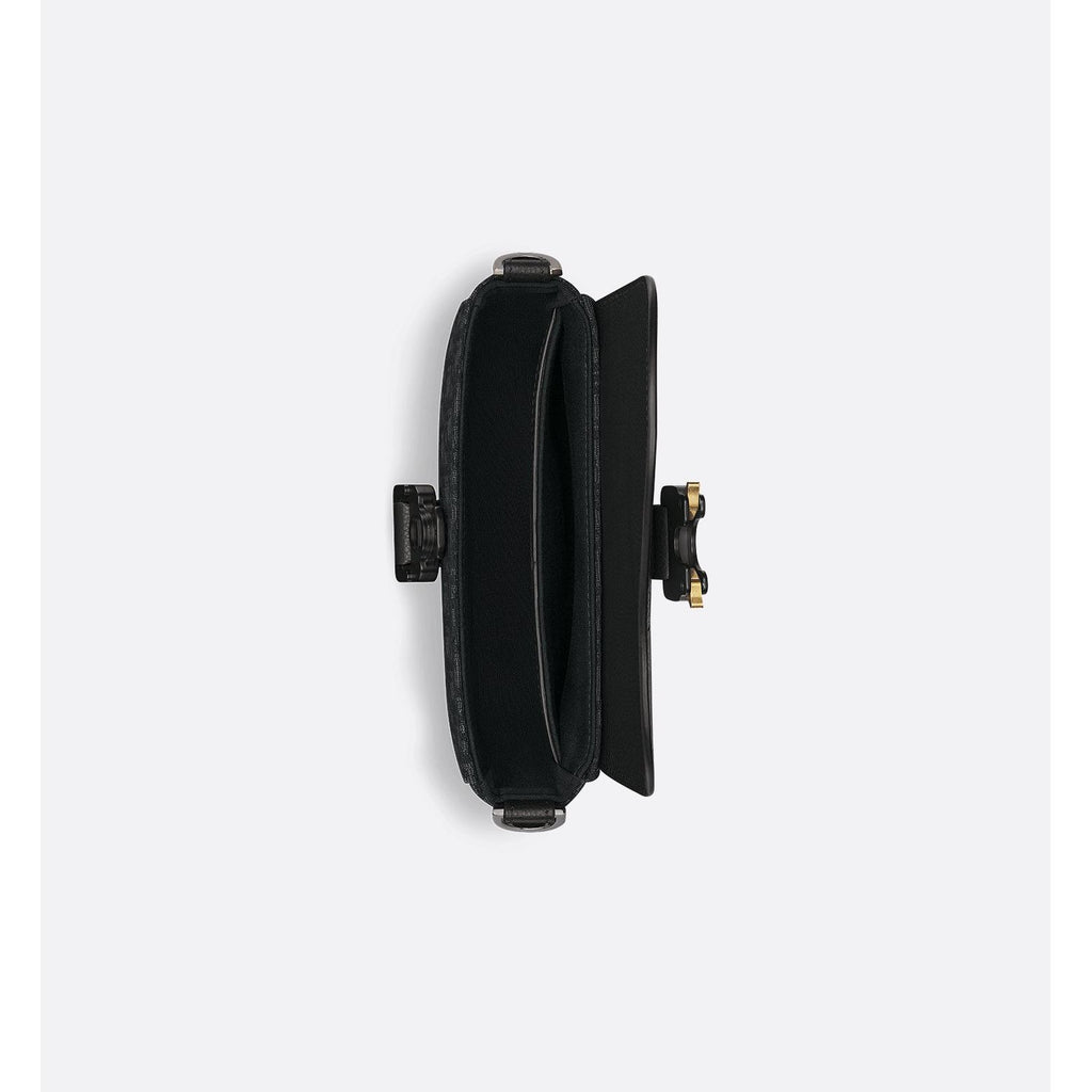 Sacoche Dior - Messenger à rabat Noir - Bleu Foncé