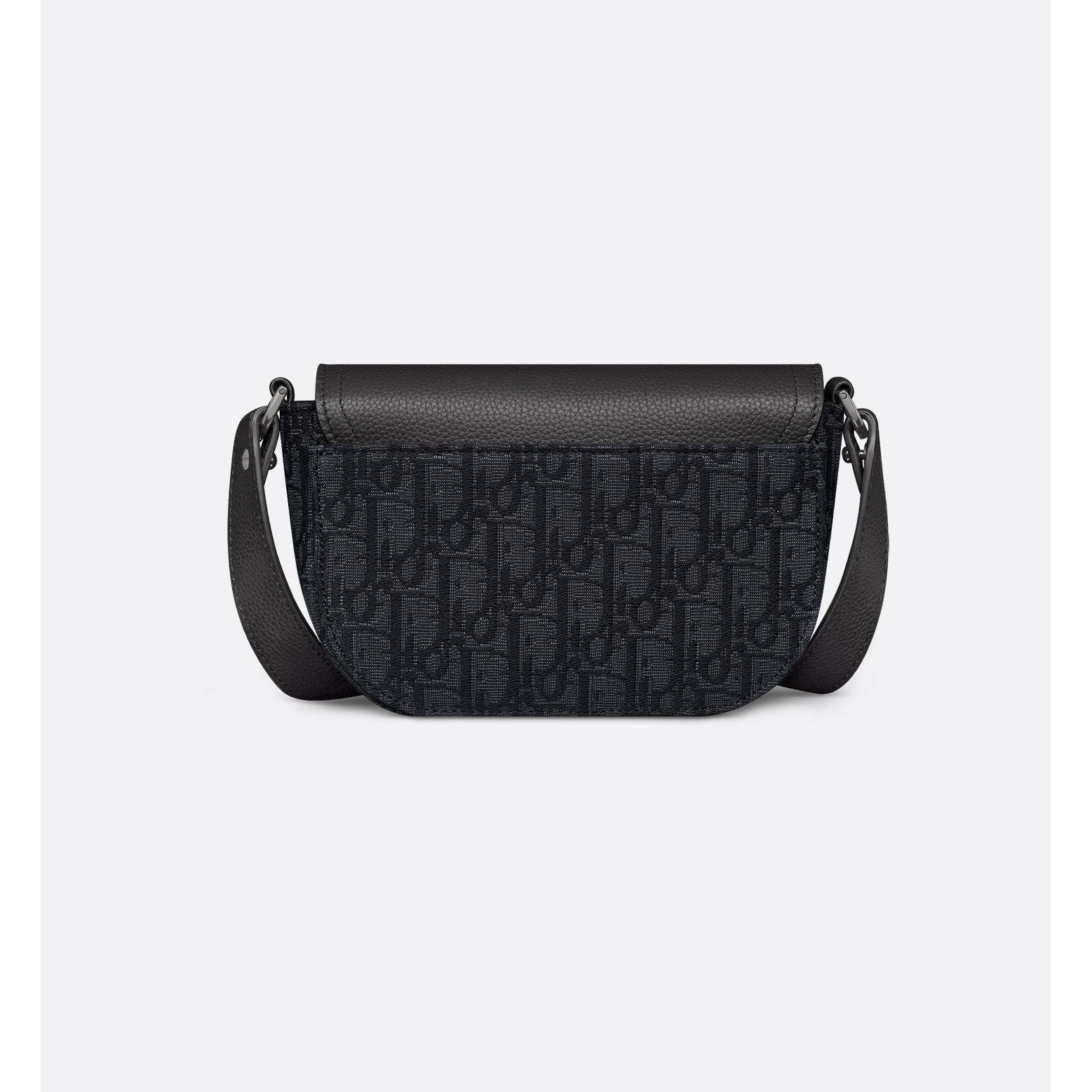 Sacoche Dior - Messenger à rabat Noir - Bleu Foncé