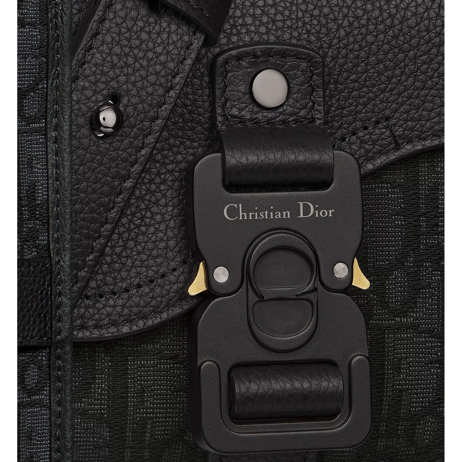 Sacoche Dior - Messenger à rabat Noir - Bleu Foncé