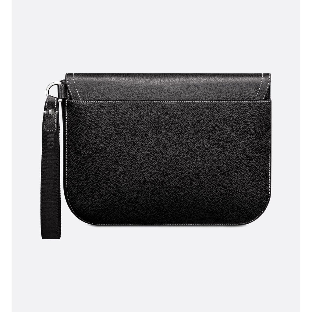 Pochette Dior - A5 Saddle - Cuir de Beau Grainé Noir