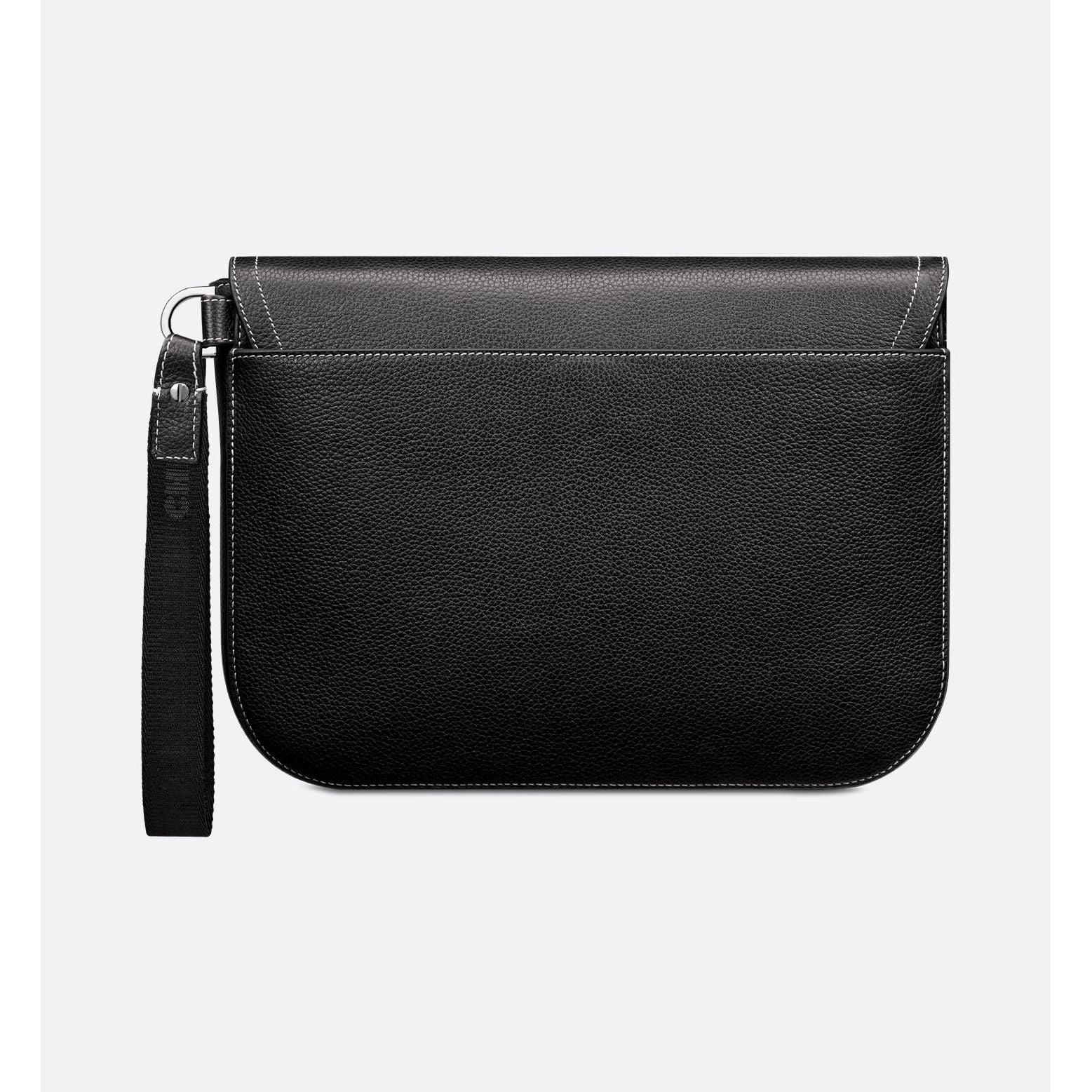 Pochette Dior - A5 Saddle - Cuir de Beau Grainé Noir