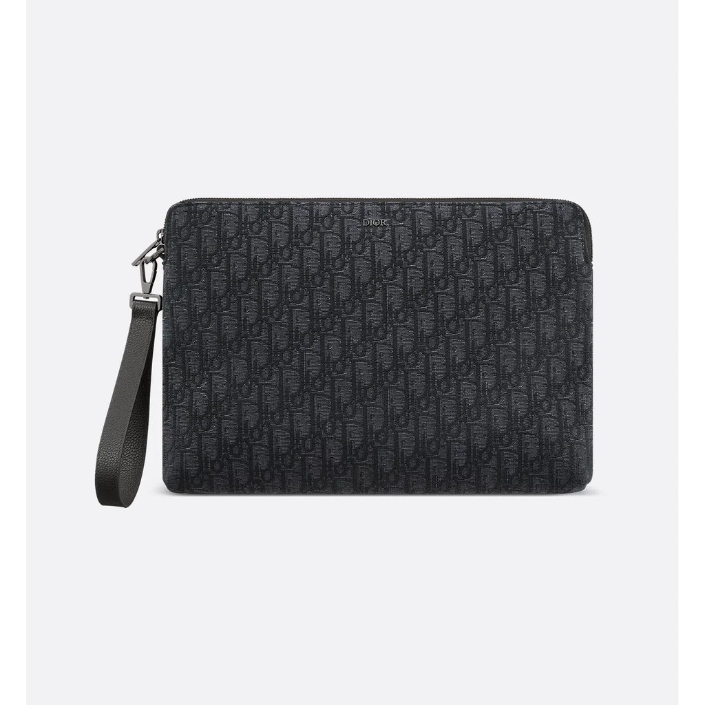 Pochette Dior - zippée A4 - Oblique noir