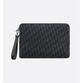 Pochette Dior - zippée A4 - Oblique noir