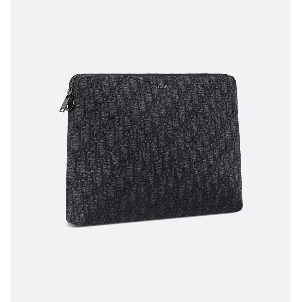Pochette Dior - zippée A4 - Oblique noir