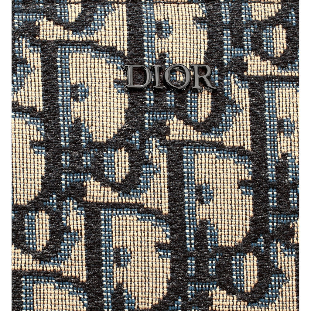 Pochette Dior - zippée A4 - Oblique beige et noir