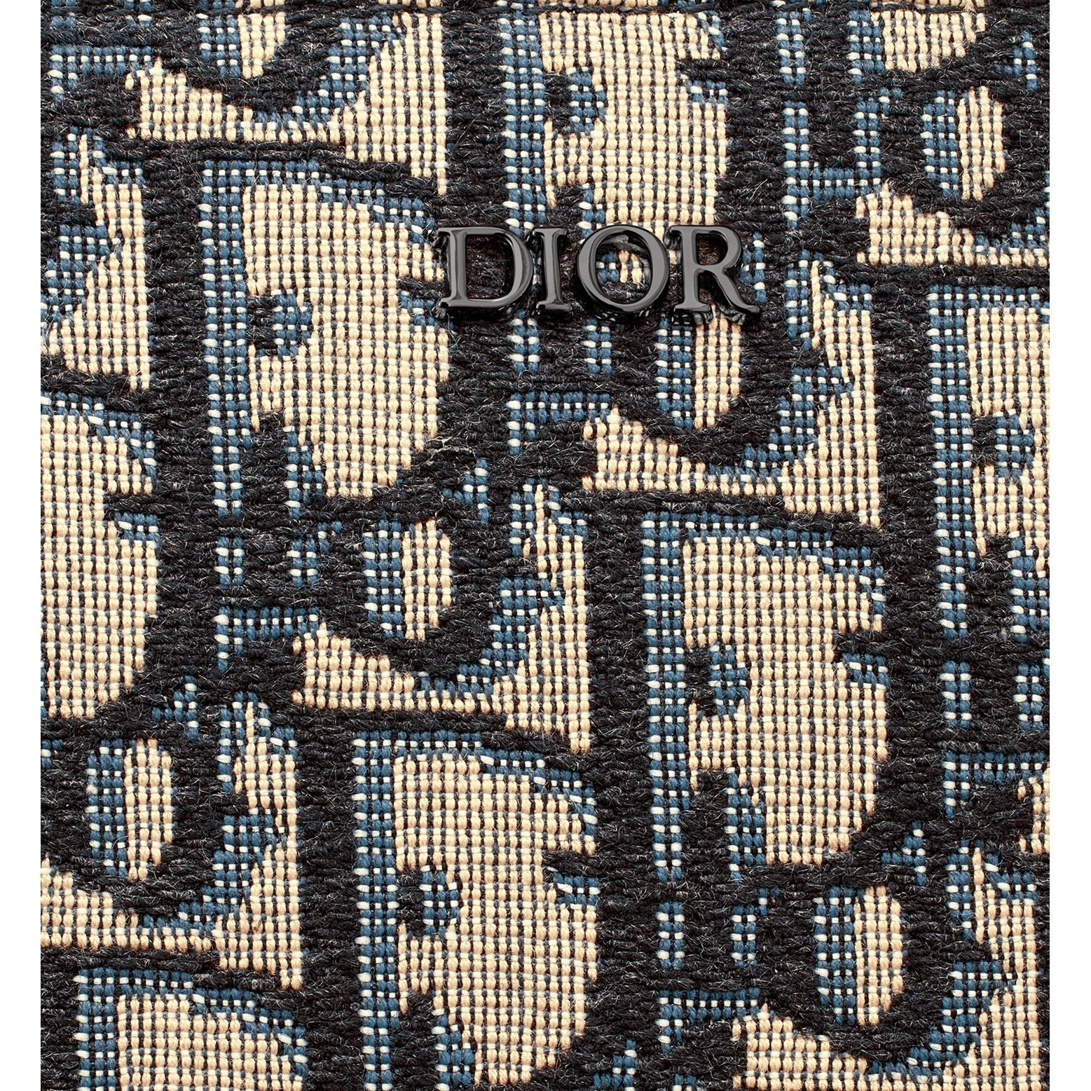 Pochette Dior - zippée A4 - Oblique beige et noir