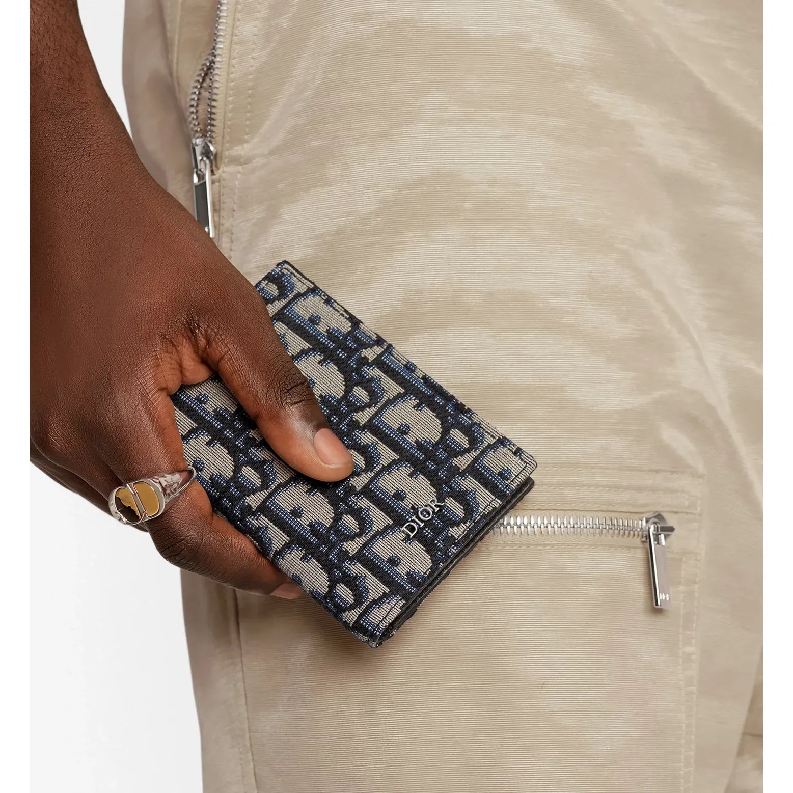 Porte-cartes Dior - à deux volets Saddle - Oblique beige et noir