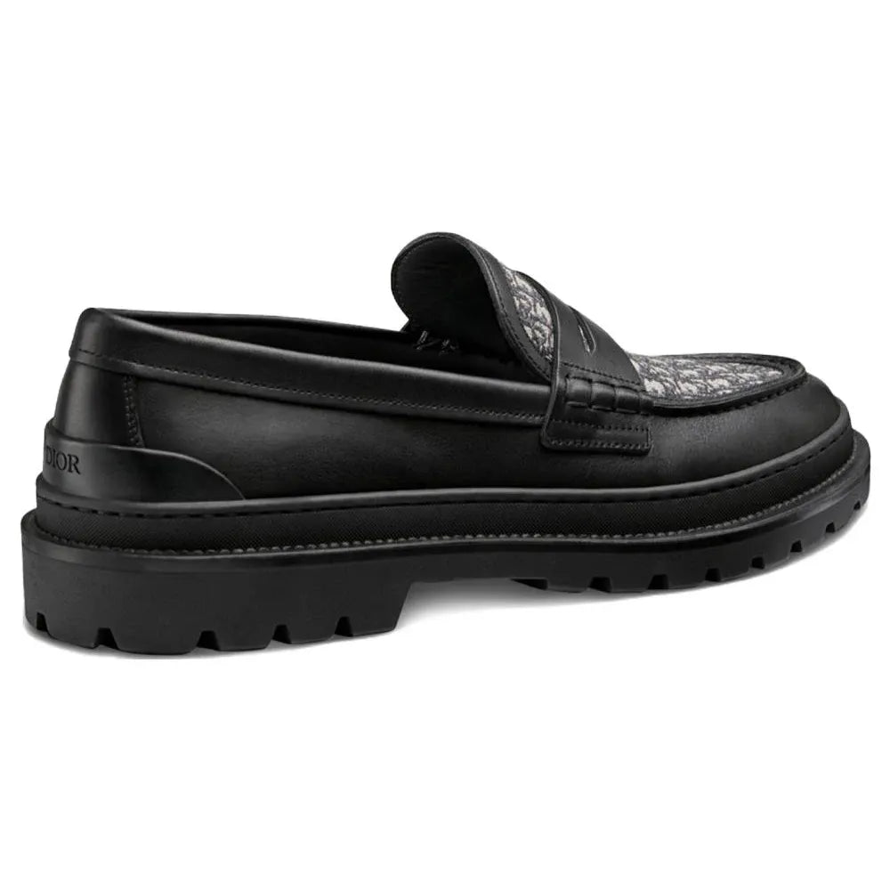 Mocassin Dior - Explorer Jacquard Oblique - Noir / Beige