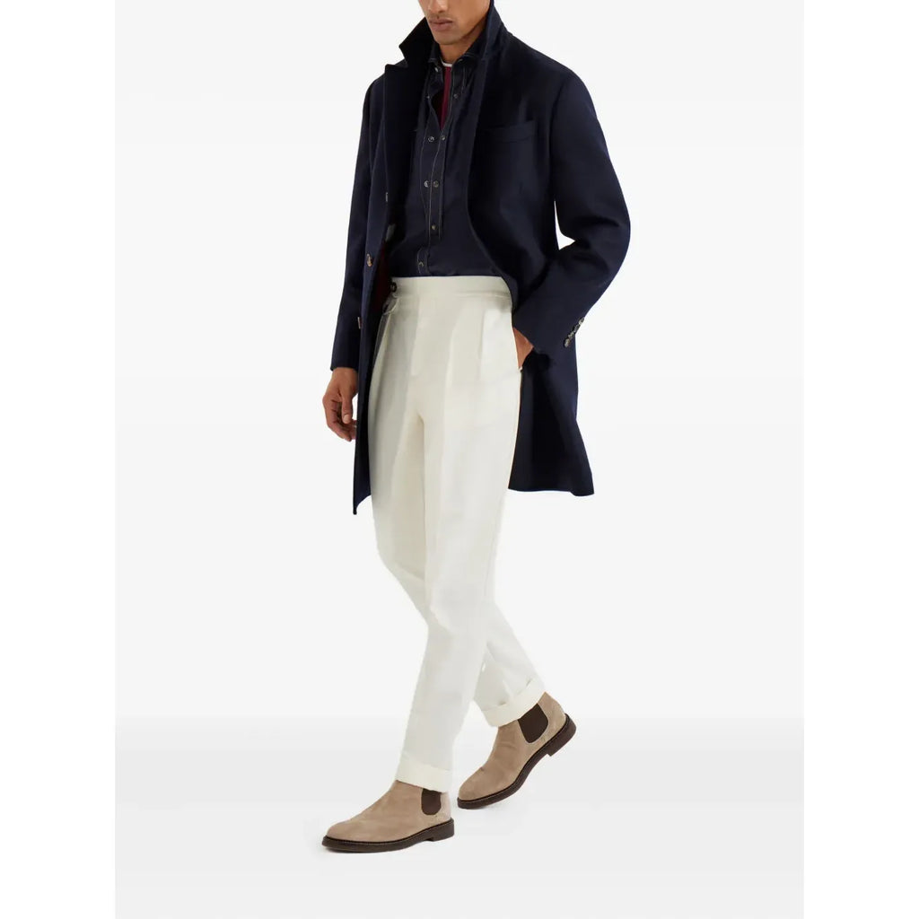 T-Shirt Brunello Cucinelli - Col Contrastant - Bordeaux