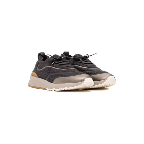 Espadrilles Brunello Cucinelli - En maille de coton technique - Gris