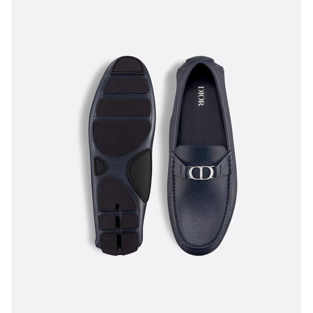 Mocassins Dior - Cuir de veau grainé - Bleu Marine