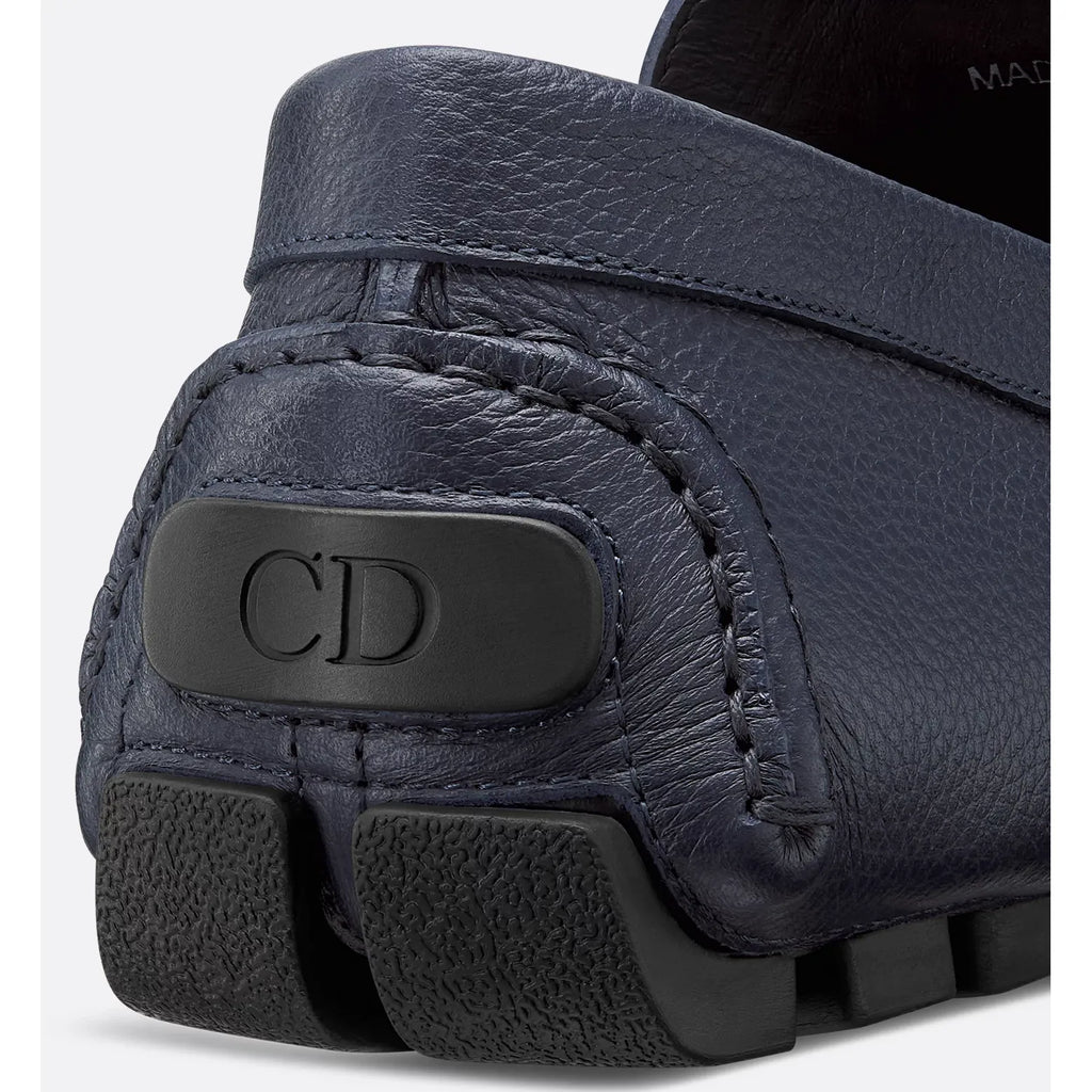 Mocassins Dior - Cuir de veau grainé - Bleu Marine