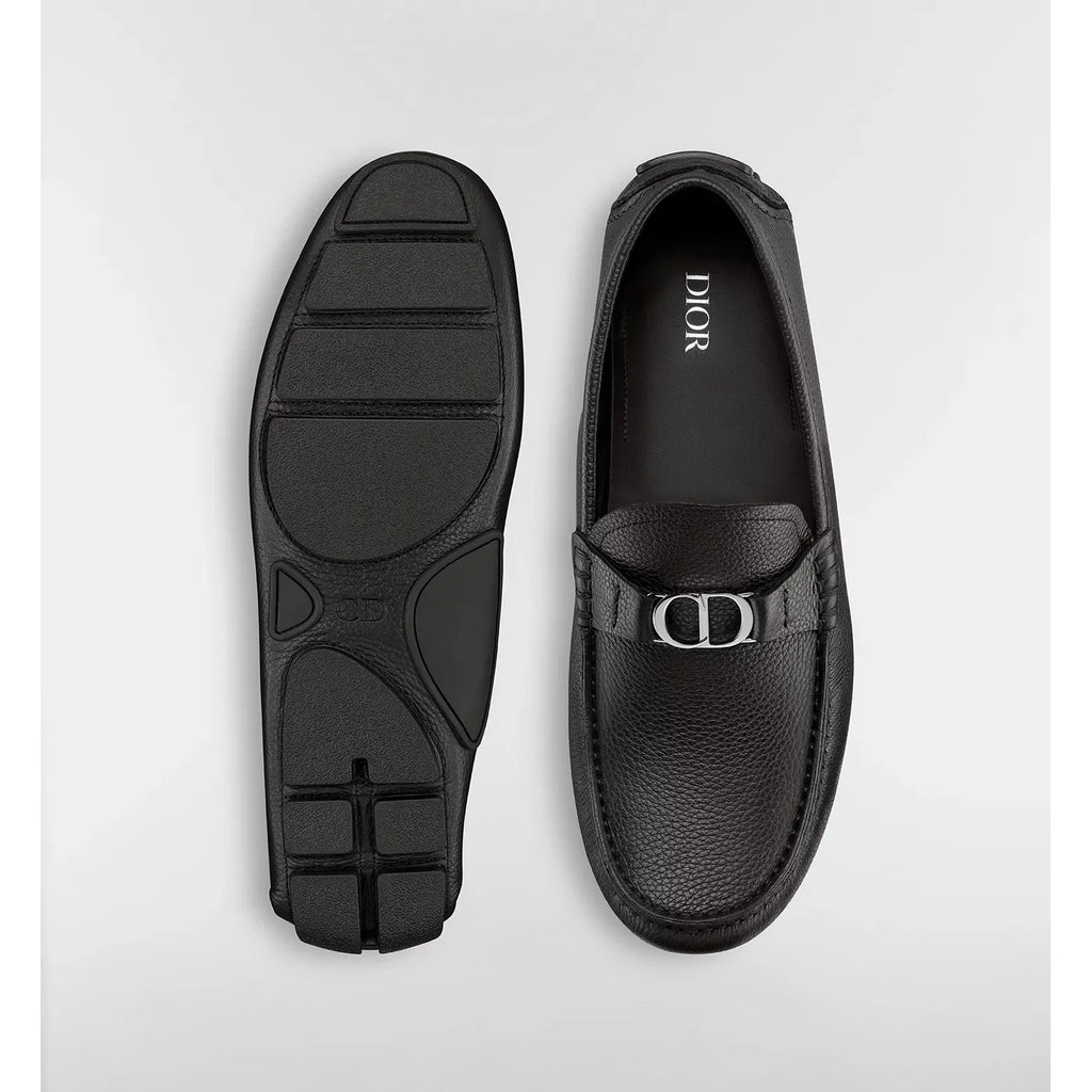 Mocassin Dior - Cuir de veau grainé - Noir