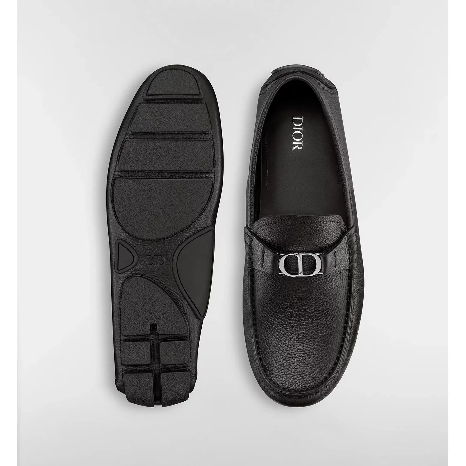 Mocassin Dior - Cuir de veau grainé - Noir