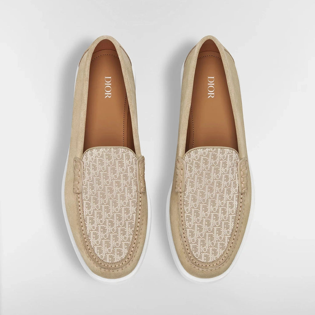Mocassins Dior - Granville - Toile Jacquard - Beige