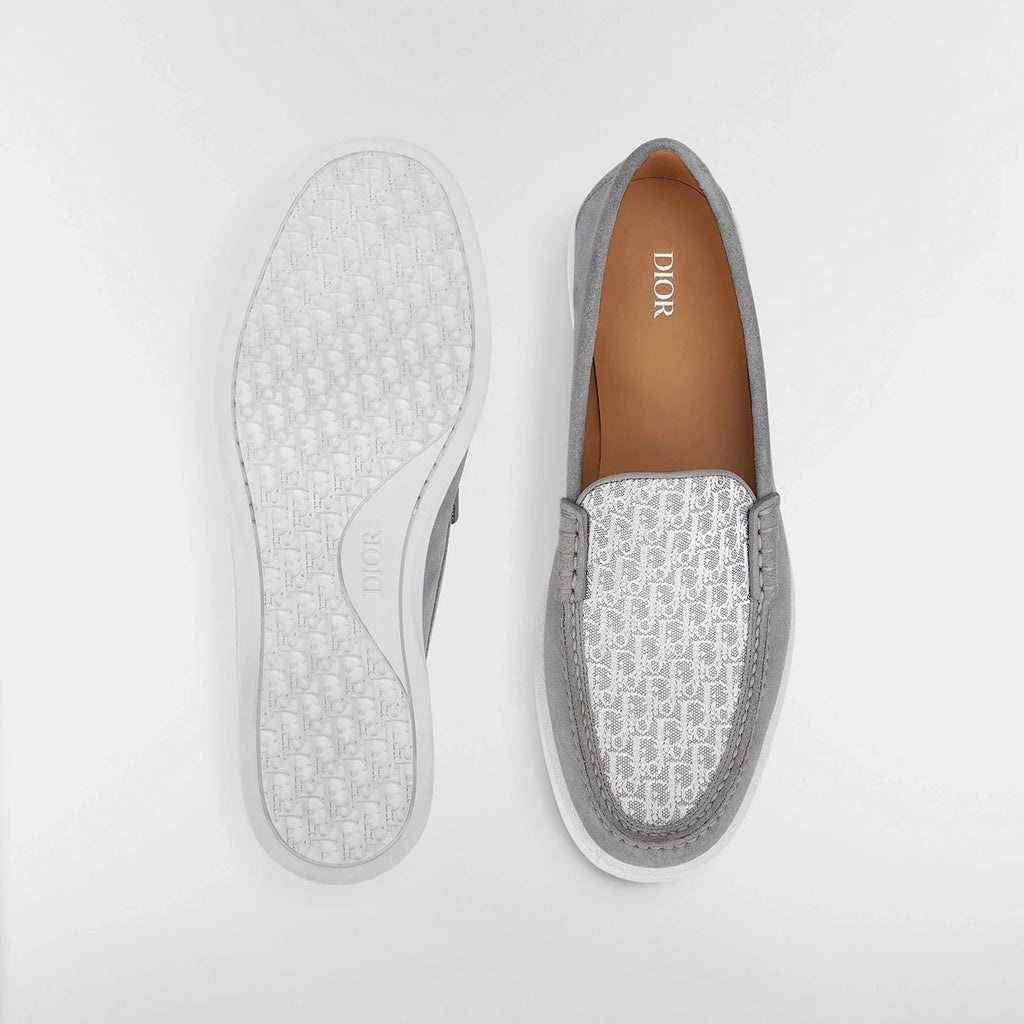 Mocassins Dior - Granville - Toile Jacquard - Gris