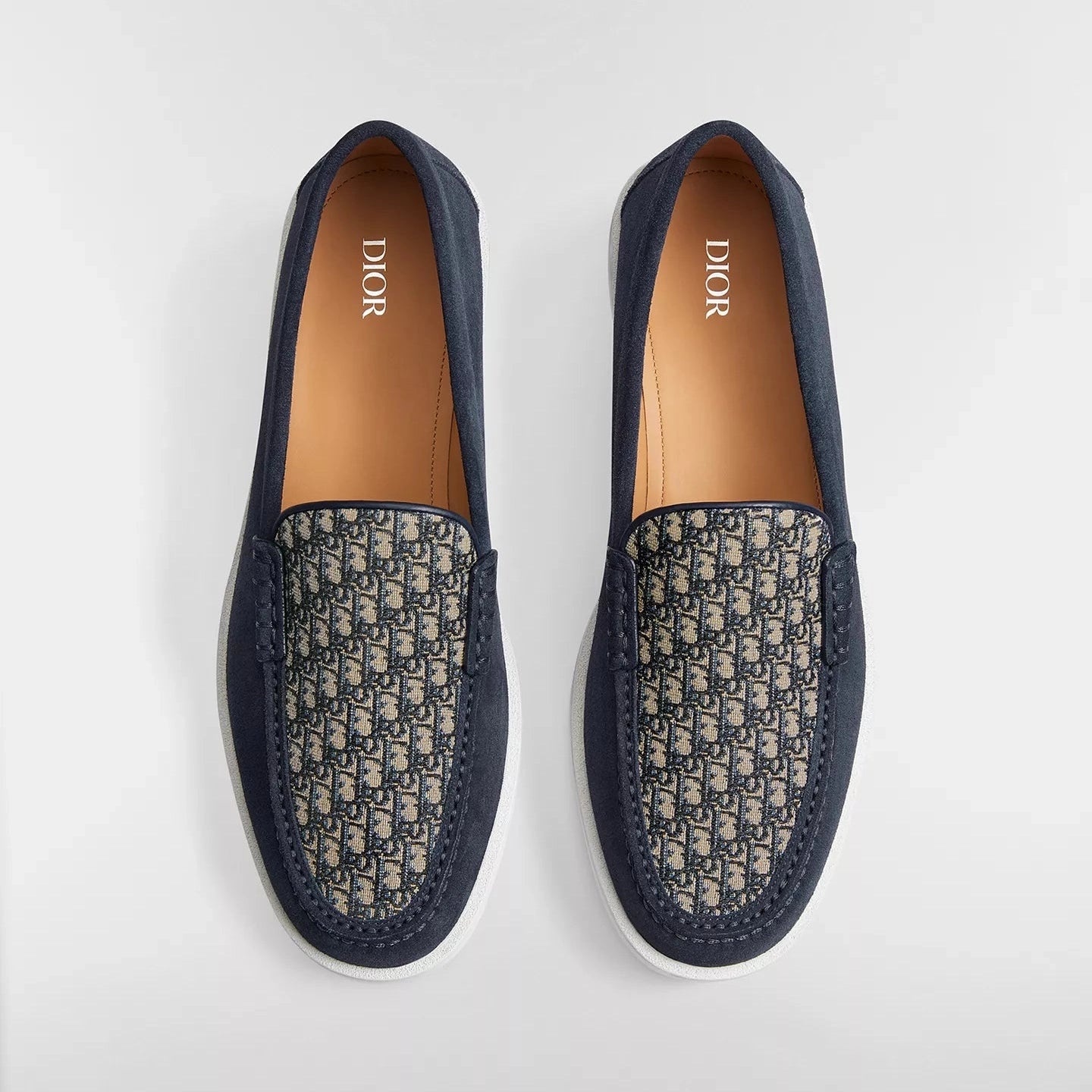 Mocassins Dior - Granville - Toile Jacquard - Bleu Marine