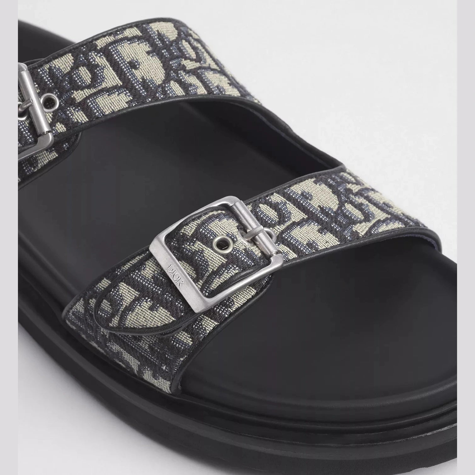 Sandales Dior Aqua - Toile jacquard Dior Oblique beige et noir