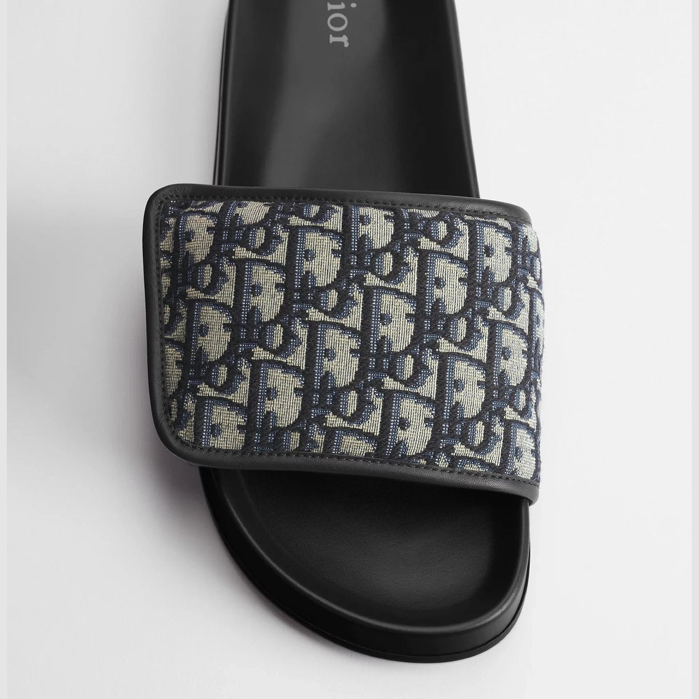 Sandale Dior - Aqua - Toile jacquard Dior Oblique beige et noir