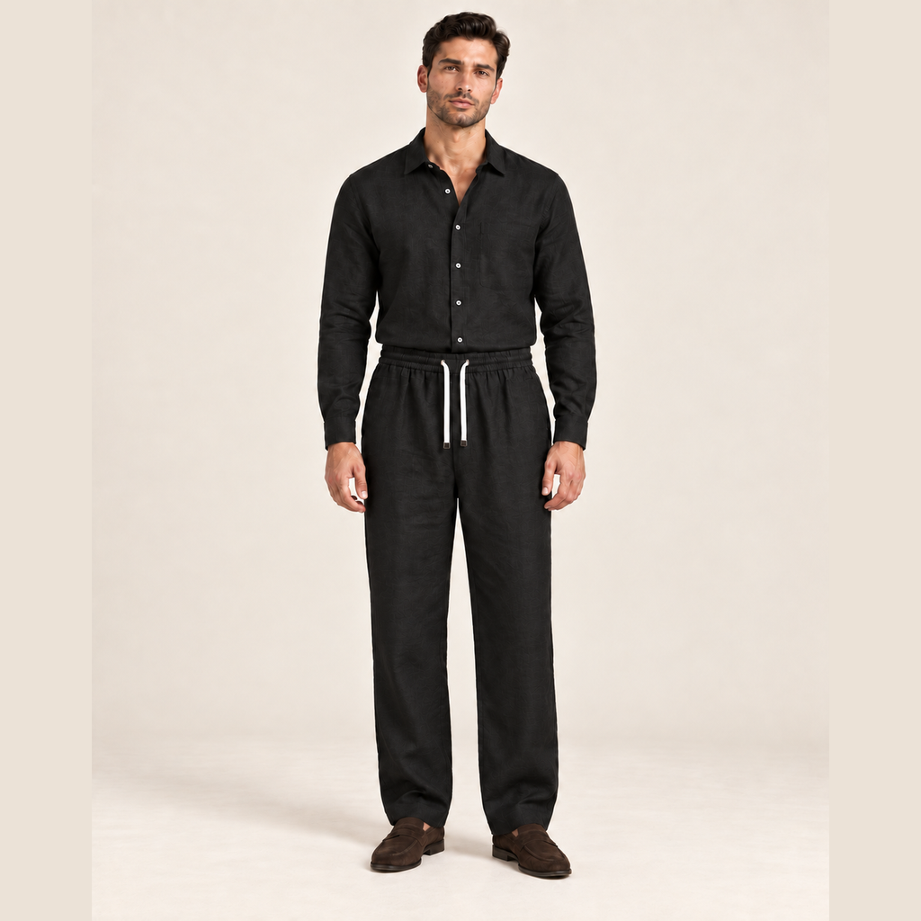 Pantalon Loro Piana - Lin - Noir