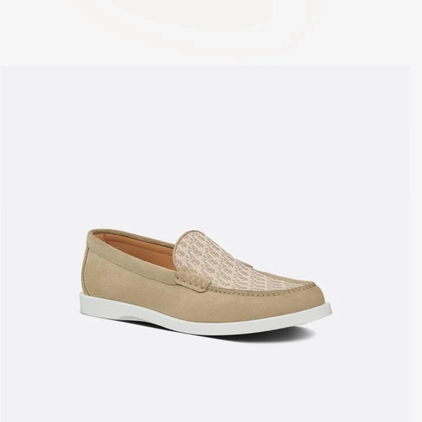 Mocassins Dior - Granville - Toile Jacquard - Beige