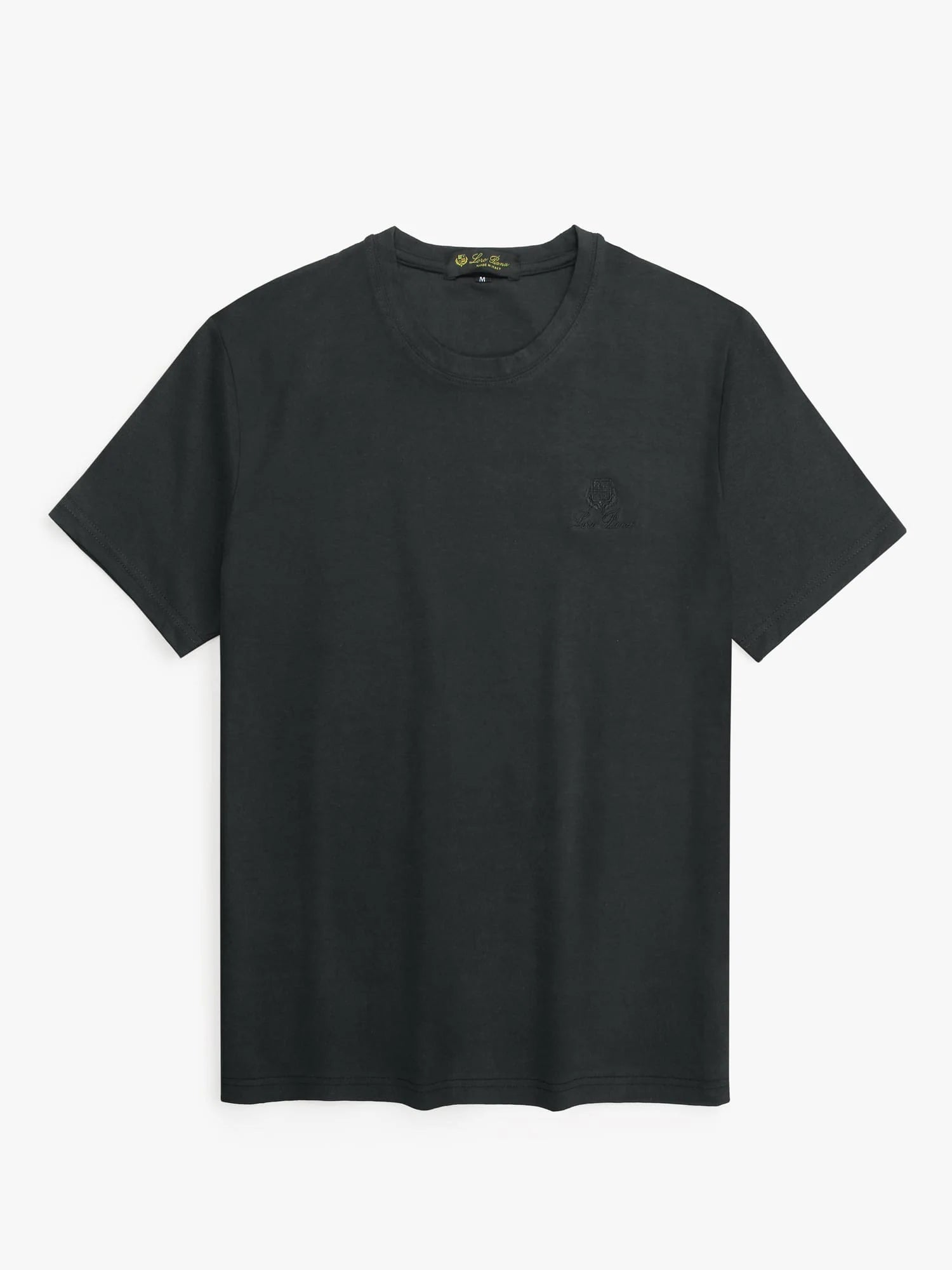 T-Shirt Loro Piana - Logo Brodé - Noir