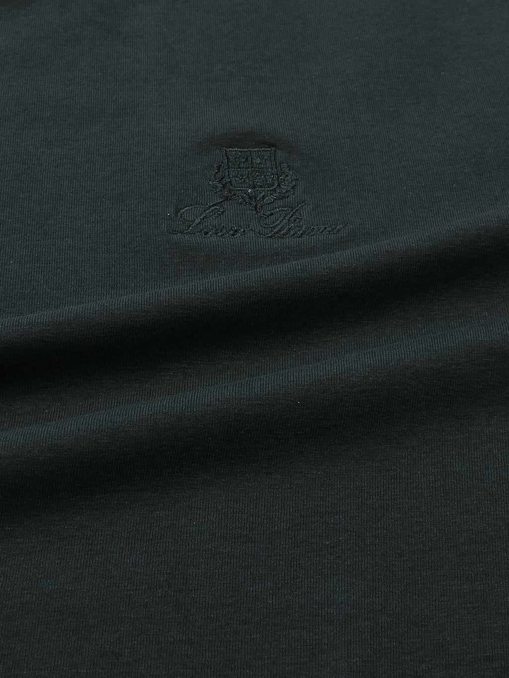 T-Shirt Loro Piana - Logo Brodé - Noir