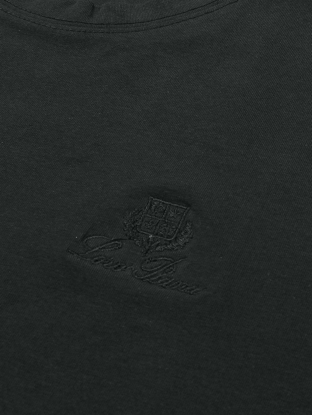 T-Shirt Loro Piana - Logo Brodé - Noir