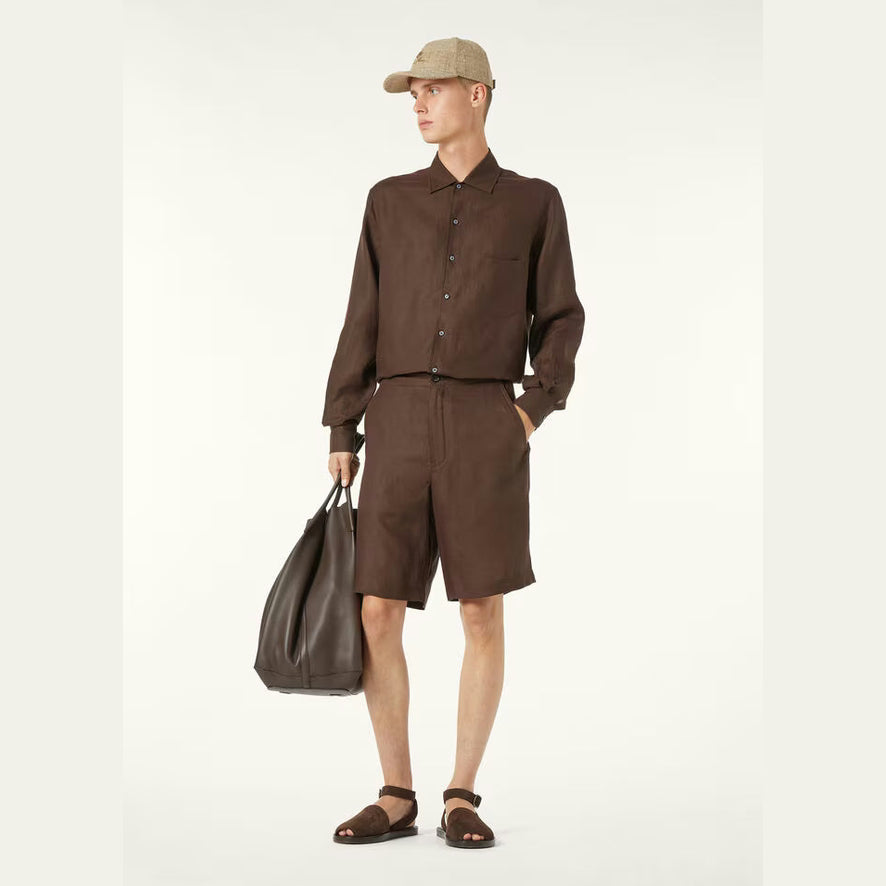 Chemise Loro Piana - André - Lin - Marron
