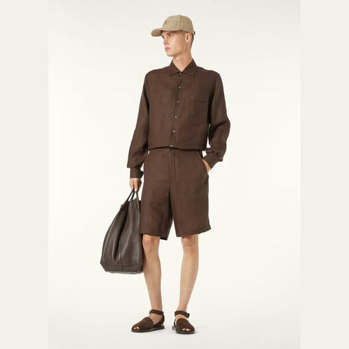Chemise Loro Piana - André - Lin - Marron