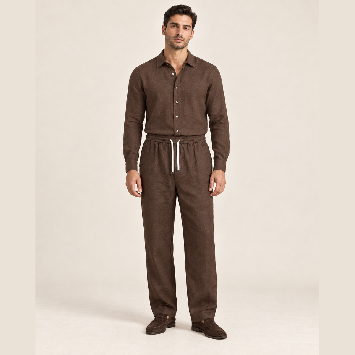 Pantalon Loro Piana - Lin - Bun Chocolat