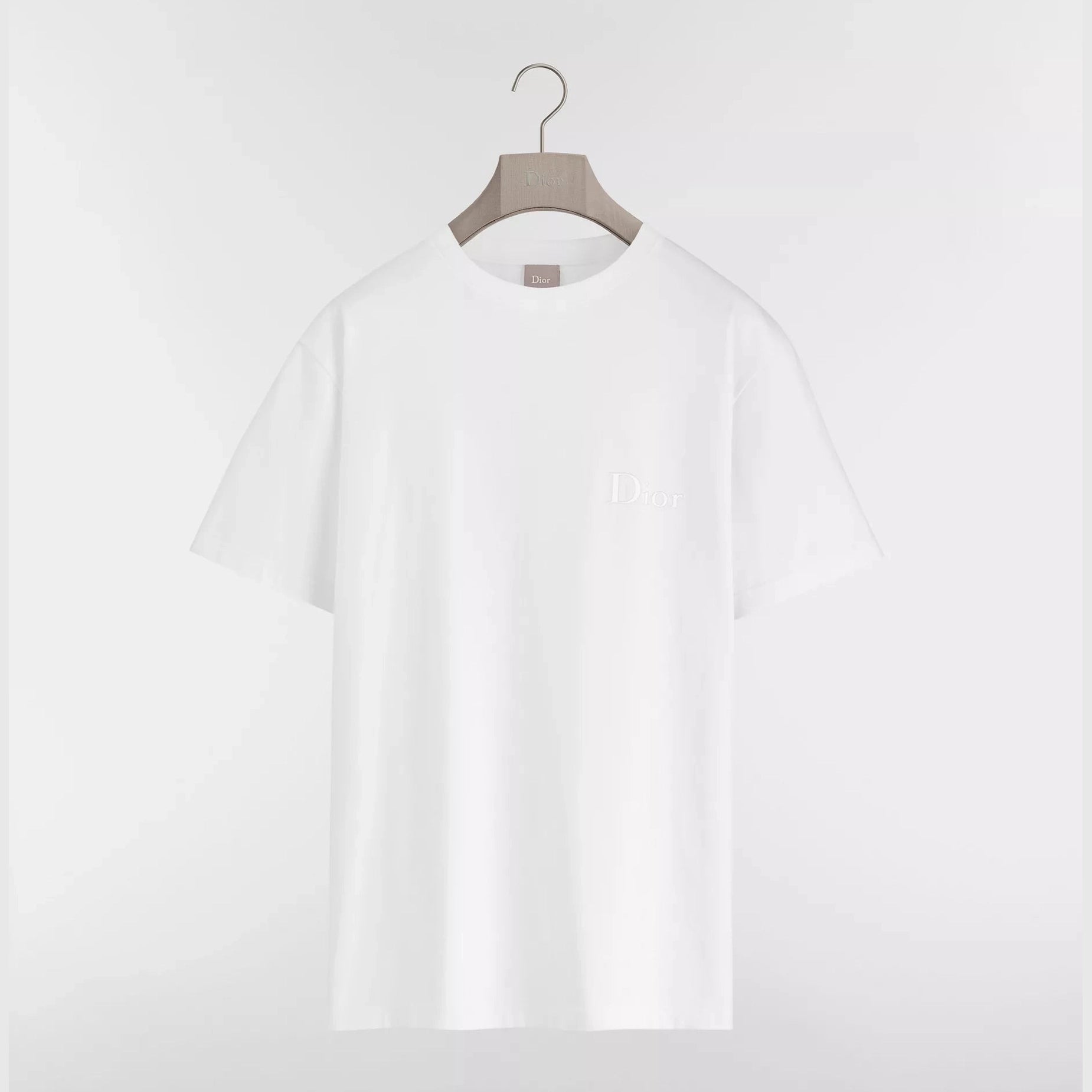 T-Shirt Dior - Logo Brodé - Coupe Relax - Blanc