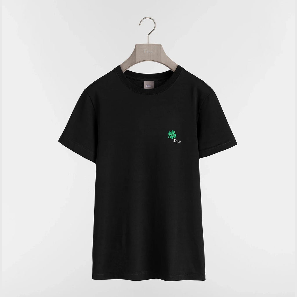 T-Shirt Christian Dior - À broderie Dior Clover - coupe regular - Noir