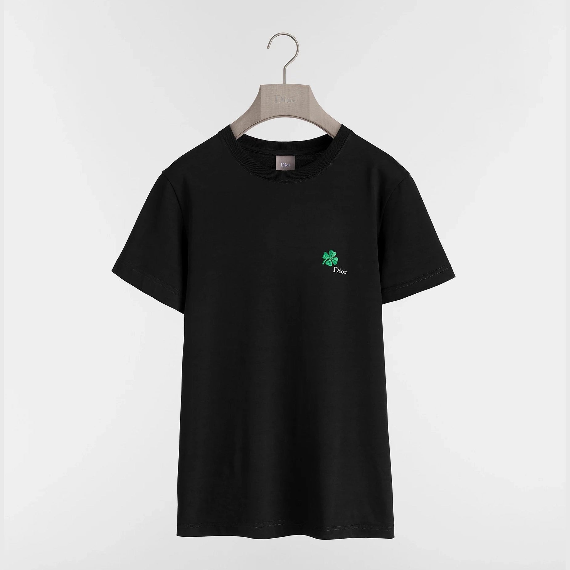 T-Shirt Christian Dior - À broderie Dior Clover - coupe regular - Noir
