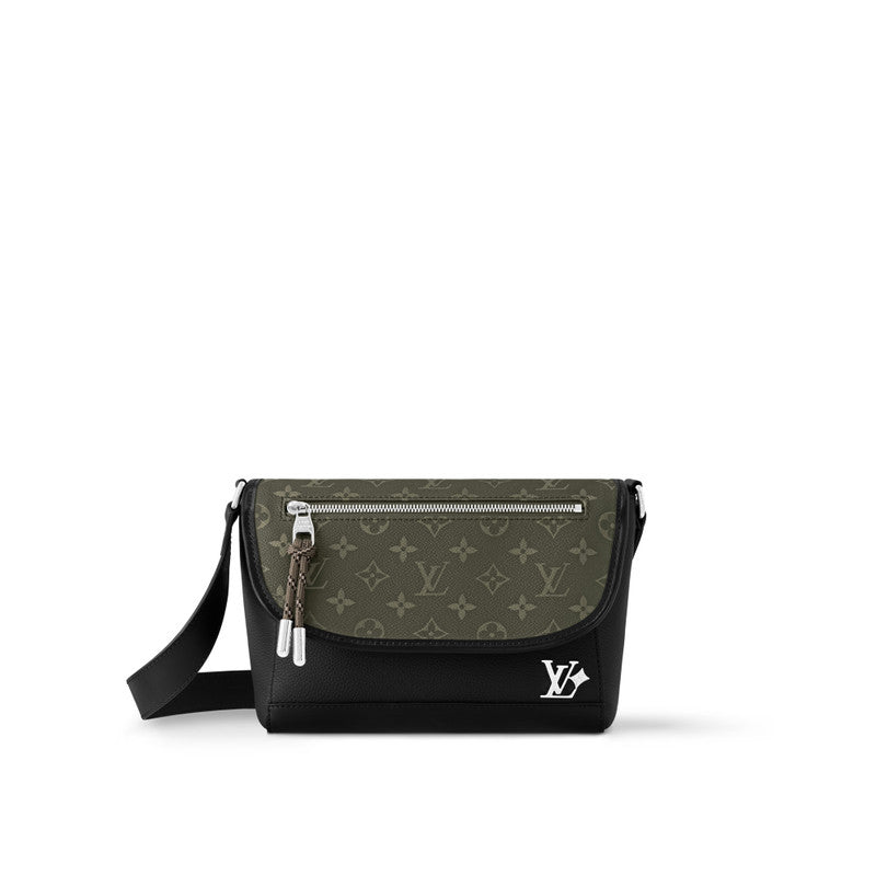 Sacoche Louis Vuitton - Pulse Messenger - Noir/Kaki