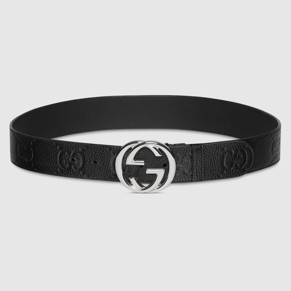 Ceinture Gucci - Large avec boucle à détail GG enlacés