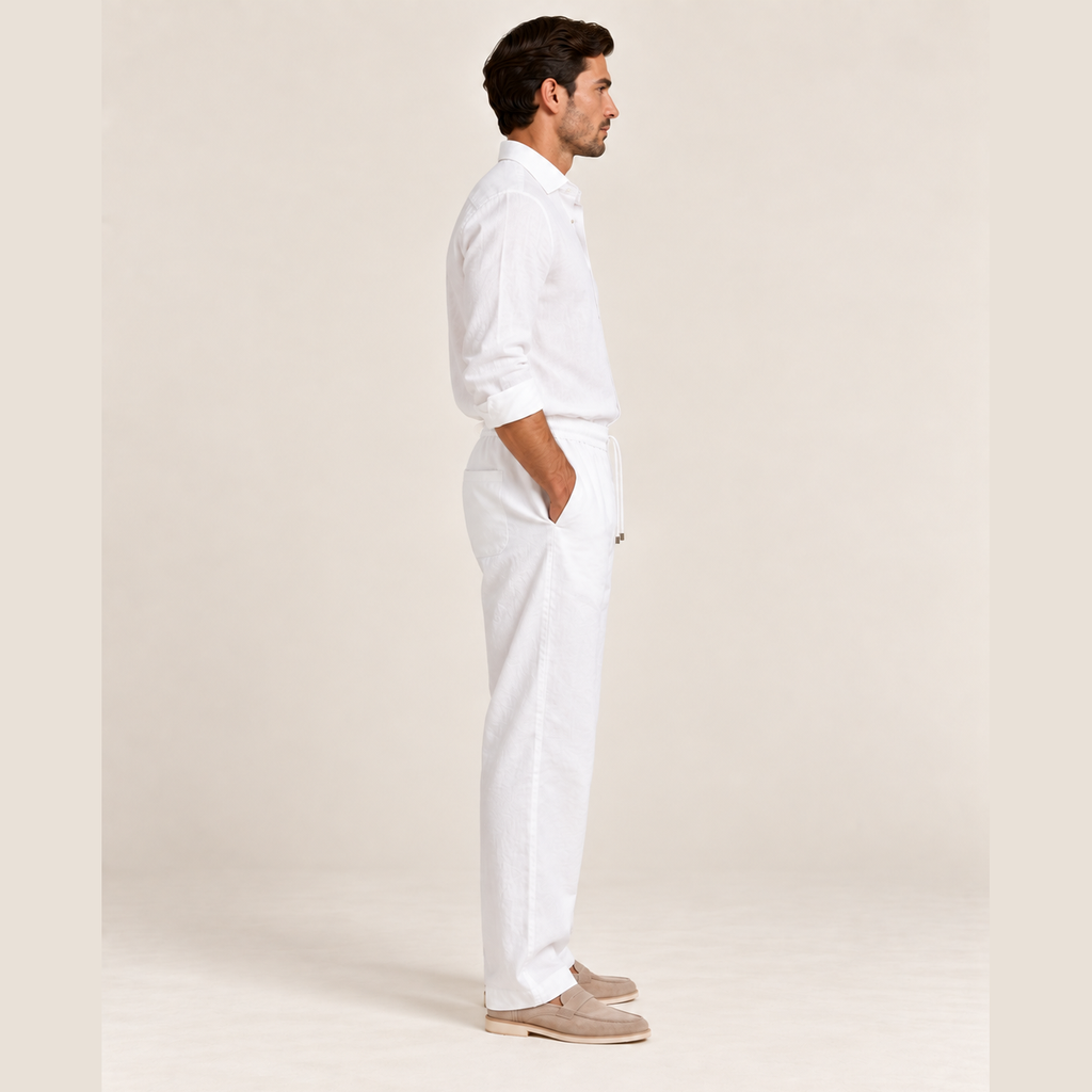 Pantalon Loro Piana - Lin - Blanc