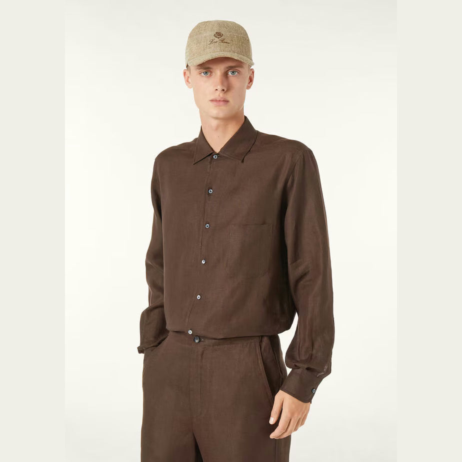 Chemise Loro Piana - André - Lin - Marron