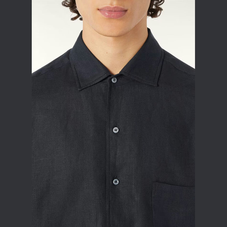 Chemise Loro Piana - André - Lin - Bleu Marine