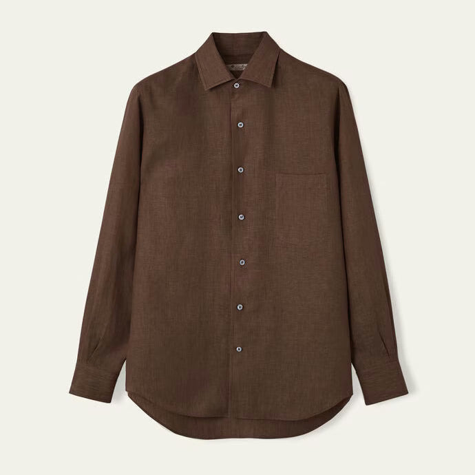 Chemise Loro Piana - André - Lin - Marron