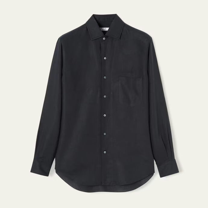 Chemise Loro Piana - André - Lin - Bleu Marine