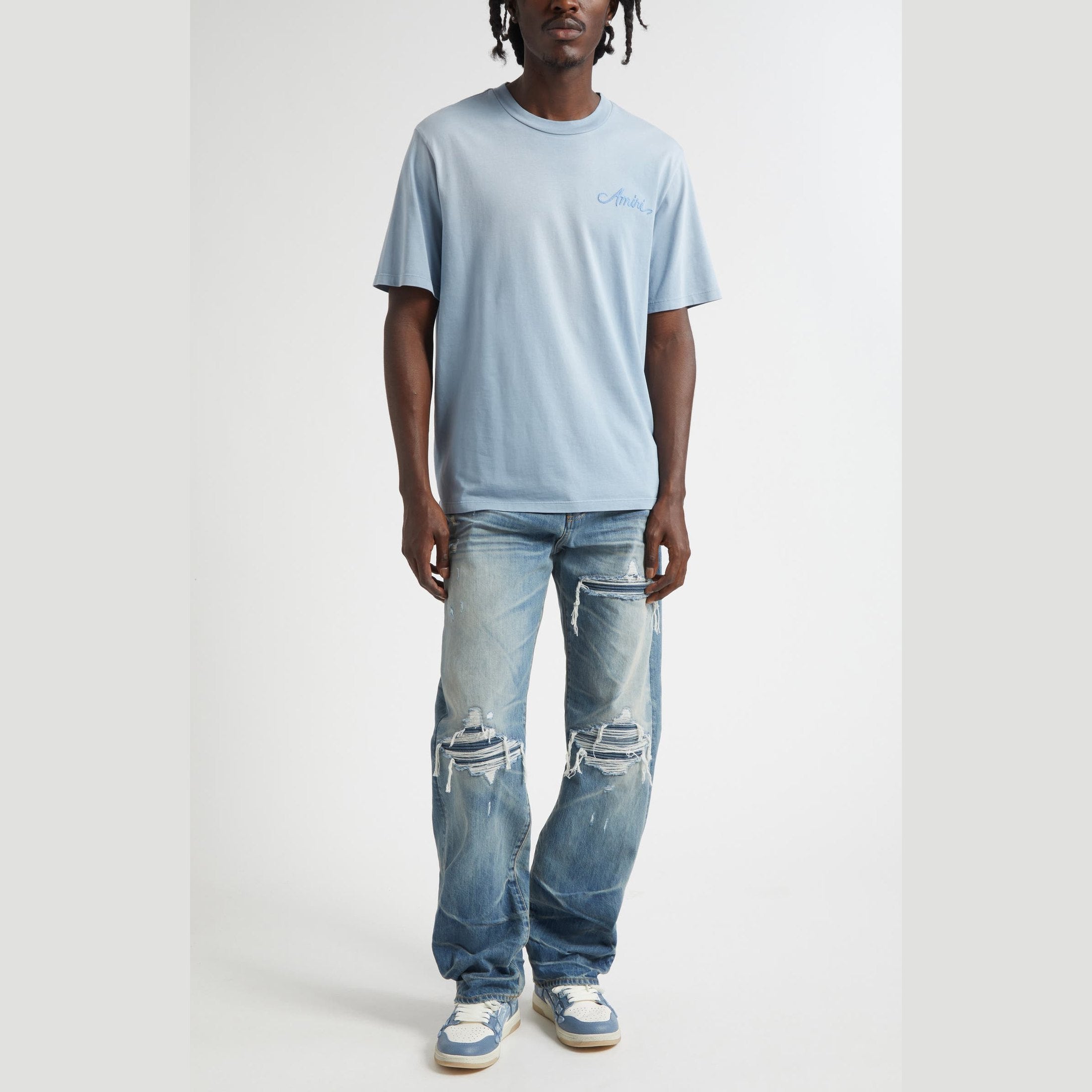 T-Shirt Amiri - Bleached Bandana Patch - Coton