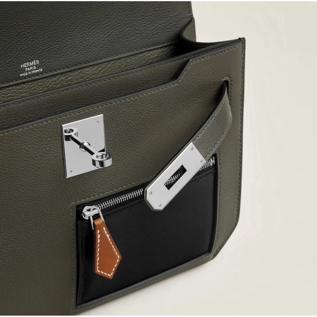 Pochette Hermes - Kelly depeches 25 pouch - Vert de Gris