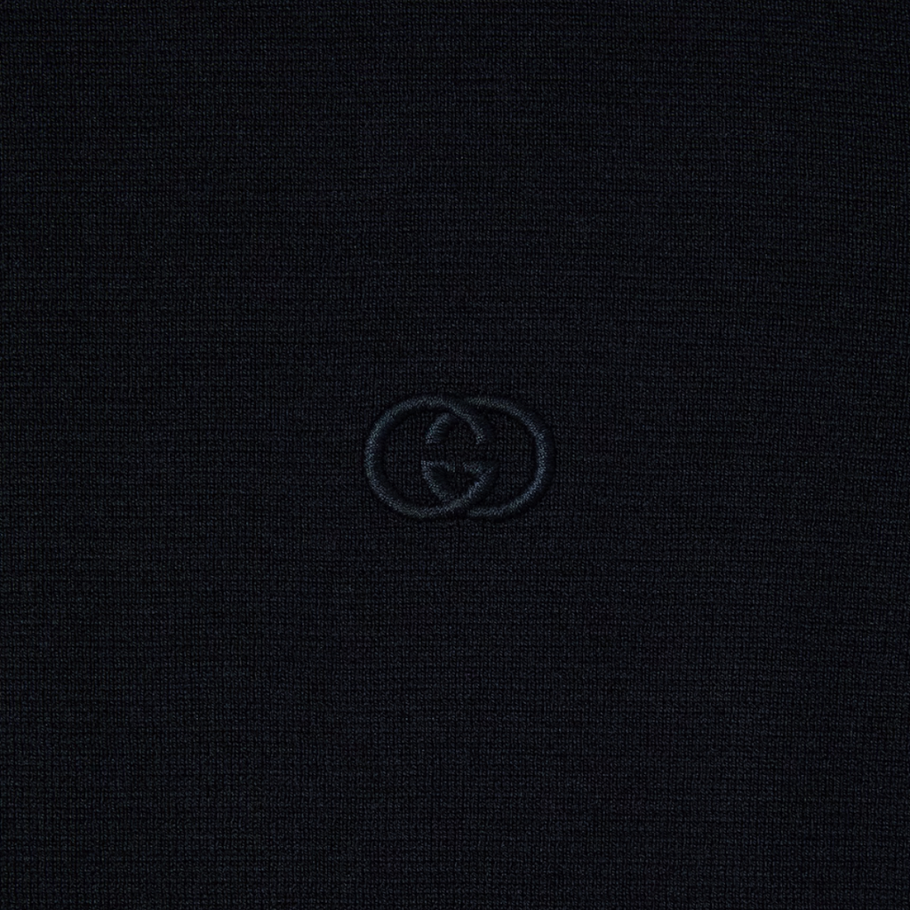 T-Shirt Gucci - Jersey de coton avec broderie - Bleu Marine