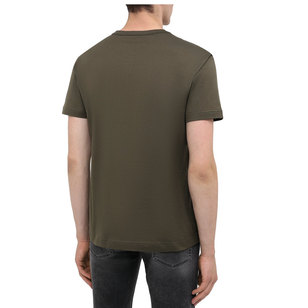 T-shirt Dolce & Gabbana - Coton avec plaquette à logo - Vert