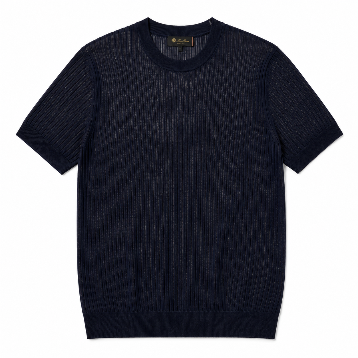 T-Shirt Loro Piana - Lin - Bleu Marine