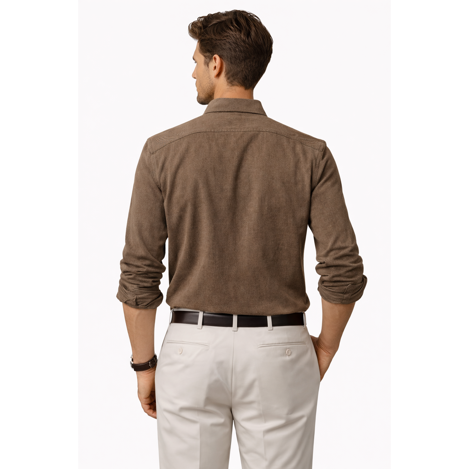 Chemise Berluti - Coton Texturé – Marron Taupe